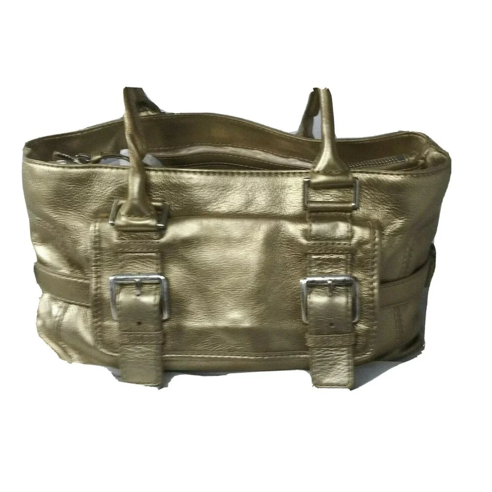 Michael Kors Brookville Shopper Leather Tote Handbag Golden Bronze Vintage Y2K